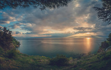 Sunset Over  Beautiful Lake Ohrid