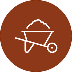 Wall Mural - Wheelbarrow Hauling Dirt Outline Icon