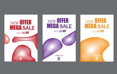 Wall Mural - modern sale banner with dynamic fluid composition style