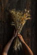 © Pablo Garcia/ADDICTIVE STOCK - Overhead view of man's hand holding bunch of wheat ears
