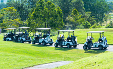 Golf Carts On A Golf Course