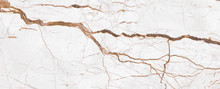 White Marble With Brown Curve Veins Texture Background For Interior-exterior Home Decoration And Ceramic Surface.