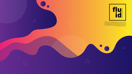 Abstract modern graphic element. Dynamical colored forms and waves. Gradient abstract banner with flowing liquid shapes. Template for the design of a website landing page or background.