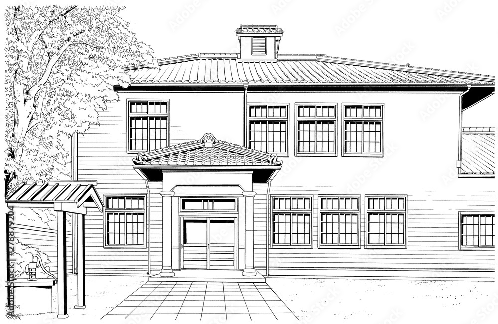 作者不詳　ペン画 ペン画完成しました🇯🇵 背景に入れた文字は「八岐大蛇退治」の
