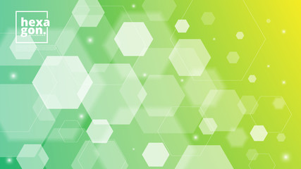 Wall Mural - white green background of hexagons. banner for your design. geometric style. mosaic grid. abstract h