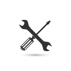 Wall Mural - screwdriver and wrench vector icon,