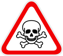 Triangular Red Warning Hazard Symbol, Vector Illustration