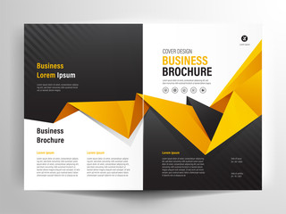 Wall Mural - Yellow business brochure, flyer, booklet cover,  layout design template . A4 size vector illustration.