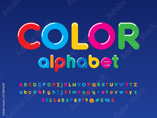 Colorful stylized kids alphabet design
