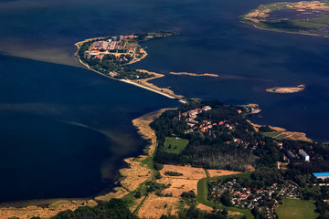 Halbinsel Riems, Forschungsinstitut, Mecklenburg-Vorpommern, Deutschland, Luftaufnahme