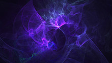Abstract Transparent Violet Crystal Shapes. Fantasy Light Background. Digital Fractal Art. 3d Rendering.