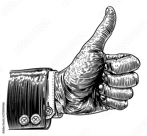A hand giving a thumbs up s...
