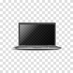 Modern laptops. Realistic mock-up on a transparent background. Front view.
