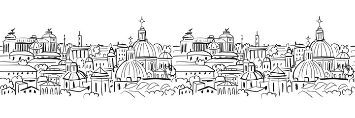 Poster - Cityscape background, seamless pattern for your design
