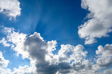 cloud on blue sky with sun light