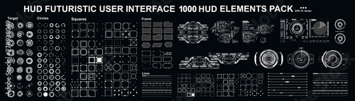 Fotomural Sci-fi futuristic blue hud dashboard display virtual reality technology screen