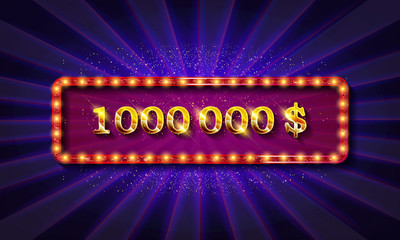 Golden banner 1,000,000 dollars