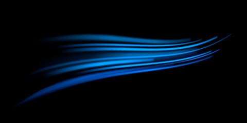 Dynamic blue glowing lines on a black background