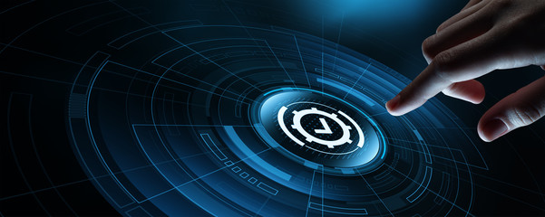 Wall Mural - standard quality control certification assurance guarantee internet business technology concept
