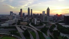Atlanta Georgia Drone Skyline Aerial Sunrise