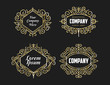 © AhmadRamzi - Beautiful Vintage Ornament Golden Exclusive Line Art Stylish Badges Luxury Label Design
