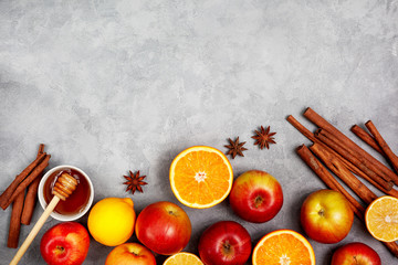 Wall Mural - apples, oranges and spices