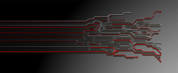 Poster - Abstract technology circuit board. Communication concept. Template for science presentation. Vector illustration.