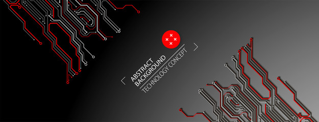 Abstract technology circuit board. Communication concept. Template for science presentation. Vector illustration.