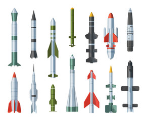Wall Mural - Military missilery army rocket isolated vector illustration on background