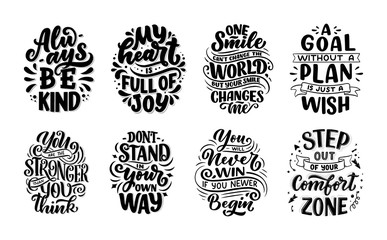 inspirational quotes. hand drawn vintage illustrations with lettering. drawing for prints on t-shirt