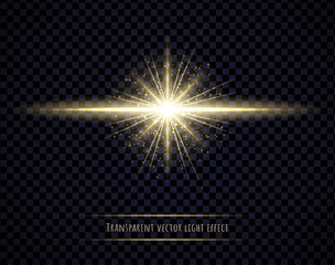 Wall Mural - light flare effect isolated on transparent background. lens flare, sparkles, bokeh, shining star wit