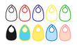 Baby bib vector template illustration set (blank / design space) / color variation