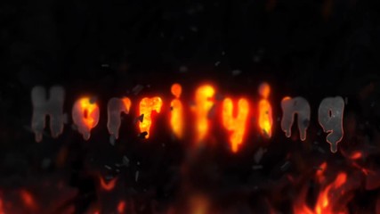 Canvas Print - horrifying halloween explode in fire 4k loop features the words have a horrifying halloween flying o