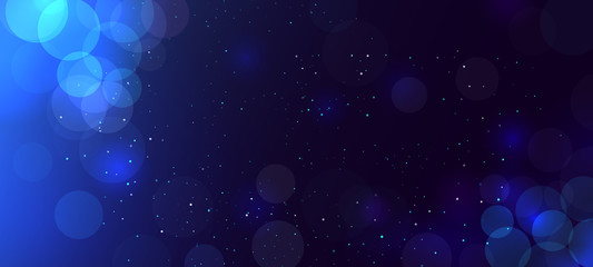 abstract blue bokeh background with circles. defocused. glitter. decoration element for christmas an