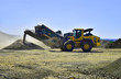 Work on mine site excavator and heavy bulldozer