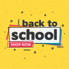 Back to school - colorful typographic sale design template