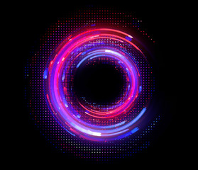 Wall Mural - Vivid abstract background. Beautiful design of rotation frame.  .Mystical portal. Bright sphere lens. Rotating lines. Glow ring. .Magic neon ball. Led blurred swirl. Spiral glint lines.