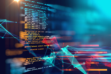 programming code abstract technology background of software developer and computer script