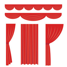 Illustration Set Of Red Stage Curtain