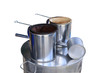 Thai Antique coffee in ancient Stainless Steel Pot  isolated on white background. This had clipping path.