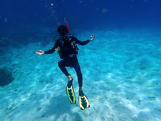 Wall Mural - A diver enjoying a leisure dive in Tunku Abdul Rahman Park, Kota Kinabalu. Sabah, Malaysia. Borneo.