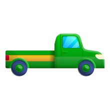 Green Pickup Icon. Cartoon Of Green Pickup Vector Icon For Web Design Isolated On White Background