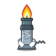 Wall Mural - Smirking bunsen burner in the mascot shape