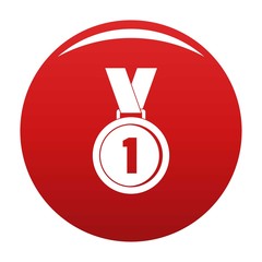 Sticker - Medal icon. Simple illustration of medal vector icon for any any design red