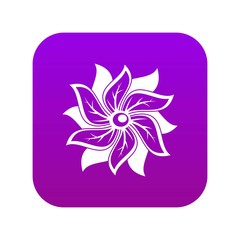 Wall Mural - Flower icon digital purple for any design isolated on white vector illustration