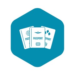 Sticker - Passports icon. Simple illustration of passports vector icon for web