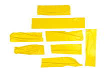 Set Of Yellow Tapes On White Background