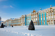 Winter Catherine palace architecture with blue sky