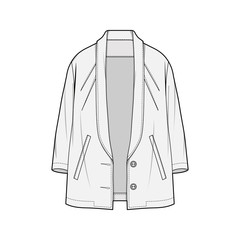 Wall Mural - Outer Jacket fashion flat sketch template