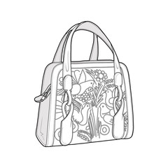 Wall Mural - Bag fashion flat sketch template